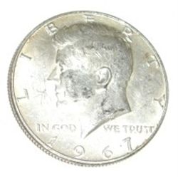 1967 SILVER KENNEDY HALF DOLLAR *NICE EARLY MS HIGH GRADE*!! SILVER HALF DOLLAR CAME OUT OF SAFE!!