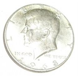 1968-D SILVER KENNEDY HALF DOLLAR *NICE EARLY MS HIGH GRADE*!! SILVER HALF DOLLAR CAME OUT OF SAFE!!