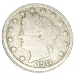1911 LIBERTY "V" NICKEL BOOK VALUE IS $10.00+ *NICE EARLY FINE GRADE NICKEL*!! COIN CAME OUT OF SAFE