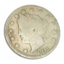 1911 LIBERTY "V" NICKEL BOOK VALUE IS $10.00+ *NICE EARLY FINE GRADE NICKEL*!! COIN CAME OUT OF SAFE