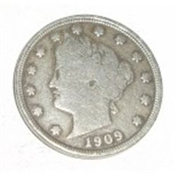 1909 *KEY DATE* LIBERTY "V" NICKEL BOOK VALUE IS $15.00+ *NICE EARLY FINE+ GRADE NICKEL*!!