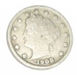 1908 LIBERTY "V" NICKEL BOOK VALUE IS $8.00+ *NICE EARLY FINE GRADE NICKEL*!! COIN CAME OUT OF SAFE!