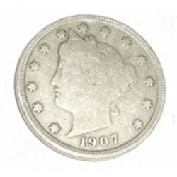 1907 LIBERTY "V" NICKEL BOOK VALUE IS $7.00+ *NICE EARLY FINE GRADE NICKEL*!! COIN CAME OUT OF SAFE!