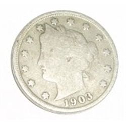 1903 LIBERTY "V" NICKEL BOOK VALUE IS $10.00+ *NICE EARLY FINE GRADE NICKEL*!! COIN CAME OUT OF SAFE