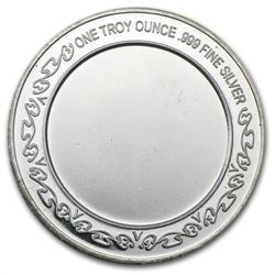 1 oz Religious Cross Enameled Silver Round (w/Blue Pouc