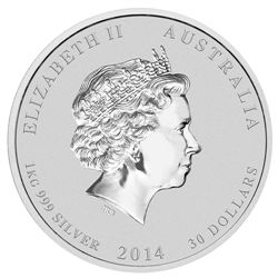 2014 Year of the Horse Gemstone Eye - 1 Kilo Silver Col