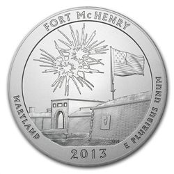 2013-P 5 oz Silver ATB - Fort McHenry w/ Box &amp; COA