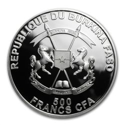 Burkina 2013 1/2 oz Silver Colorful Birds - Lilac-Breas