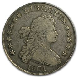 1801 Draped Bust Dollar Fine-12 PCGS