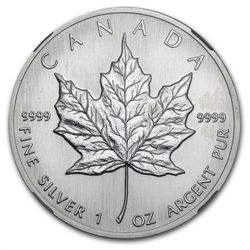 1988 1 oz Silver Canadian Maple Leaf MS-67 NGC