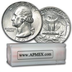 $10 1947-P Washington Quarters - 90% Silver 40-Coin Rol