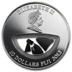 Fiji 2012 Silver $10 Cosmic Fireballs - Abee Meteorite
