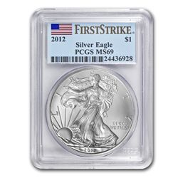 2012 (S) 1 oz Silver American Eagle MS-69 PCGS - Struck