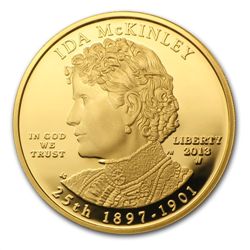 2013-W 1/2 oz Proof Gold Ida McKinley (w/Box &amp; CoA)