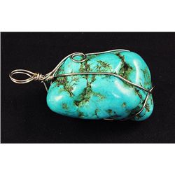 NATURAL 234.72CTW TURQUOISE WIRE WRAPPED PENDANT