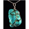 Image 2 : NATURAL 234.72CTW TURQUOISE WIRE WRAPPED PENDANT