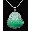 Image 1 : 30.31CTW JADE BUDDHA SILVER PLATED PENDANT