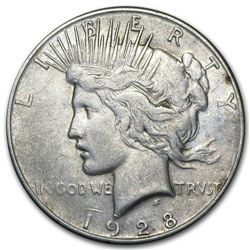 1927-1928 Peace Silver Dollar - VG - XF