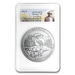 2011-P 5 oz Silver ATB Olympic SP-70 PCGS Roosevelt