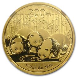 2013 (1/2 oz) Gold Chinese Panda - MS-70 NGC First Rele