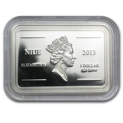 2013 1 oz Silver Niue Tropical Coral Fish - Royal Blue