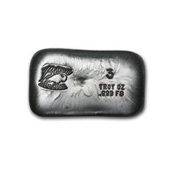 3 oz Bison Bullion Silver Bar .999 Fine