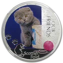 2012 1 oz Silver Niue Kitten Collection Scottish Fold P