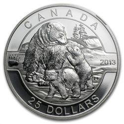 2013 1 oz Silver Canadian -The Polar Bear Family - PF-6