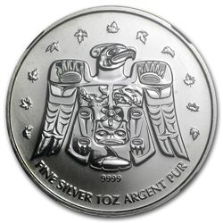 2009 1 oz Silver Can. Maple Leaf Olympics Thunderbird M