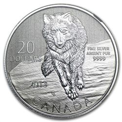 2013 1/4 oz Silver Canadian $20 Wolf - SP-69 NGC ER