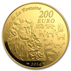 2014 1 oz Gold Proof Year of the Horse (200 Euro) - Lun