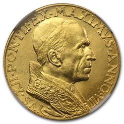 Vatican City 1946 VIII 100 Lire Pope Pius XII MS-63 NGC