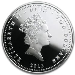 2013 1 oz Silver Niue $2 Feng Shui - Cranes (W/Box &amp