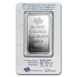 1 oz Pamp Suisse Silver Bar - Rosa (In Assay)