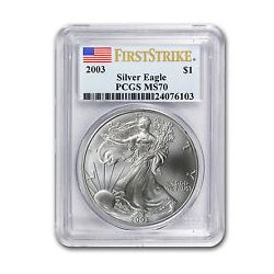 2003 1 oz Silver American Eagle MS-70 PCGS (First Strik