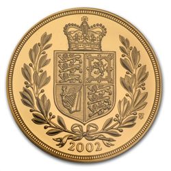 Great Britain 2002 Gold 5 Pounds Queen's Jubilee MS-69