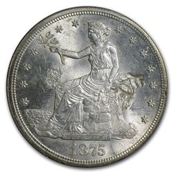 1875-S Trade Dollar - MS-62 PCGS - Chopmarks