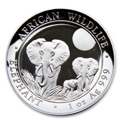 2014 1 oz Silver Somalian African Elephant (High Relief