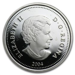 2004 1/4 oz Silver Canadian Polar Bear Coin and Stamp S