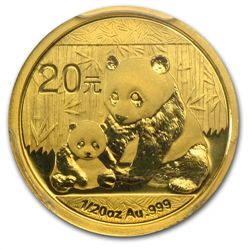 2012 (1/20 oz) Gold Chinese Panda - MS-69 First Strike