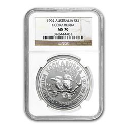 1994 1 oz Silver Australian Kookaburra - MS-70 NGC