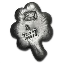 3 oz Bison Bullion Silver Shamrock .999 Fine