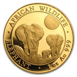2014 1 oz Gold Somalian African Elephant