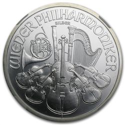 2009 1 oz Silver Austrian Philharmonic MS-69 NGC