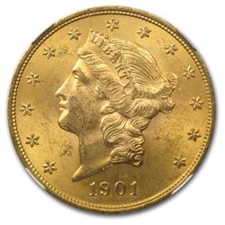 1901 $20 Gold Liberty Double Eagle - MS-63 NGC