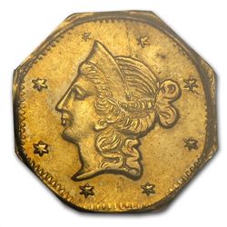 1853 BG-526 Liberty Octagonal One Dollar Gold AU-53 PCG