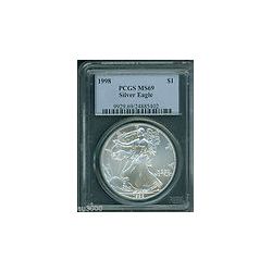 1998 1 oz Silver American Eagle MS-69 PCGS -Low Pop