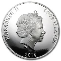 Cook Islands 2014 5 oz Silver Mother of Pearl - Jules V