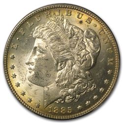 1885 Morgan Dollar MS-63 PCGS - Cerulean Toning -
