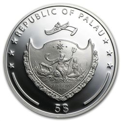 Palau 2013 Silver $5 The Historic Meeting - Two Popes